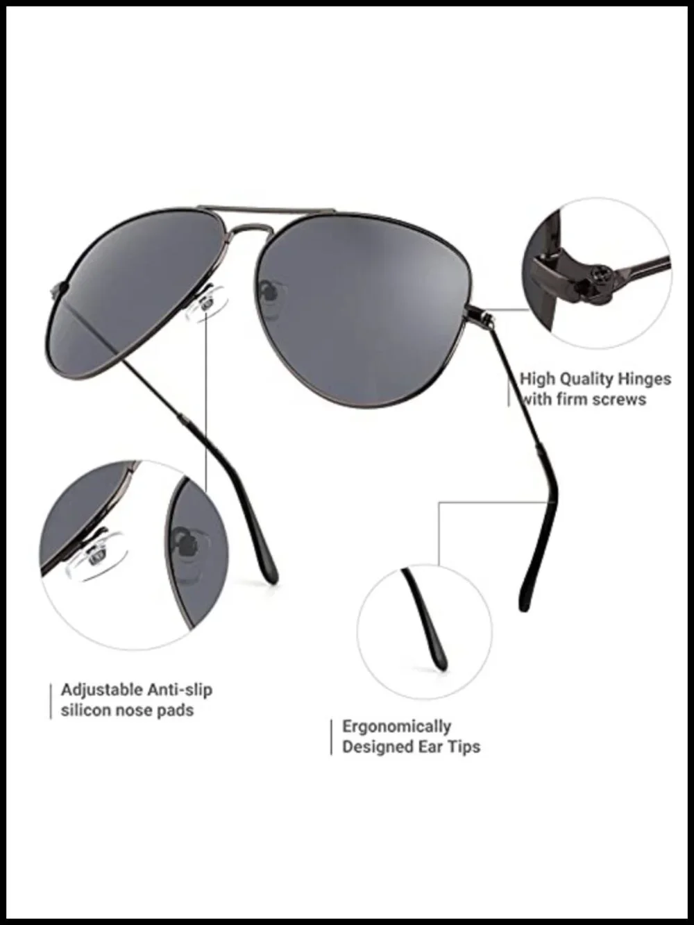 Retro Driving Sunglasses UV400 Protection Polycarbonate Lens Metal Frame